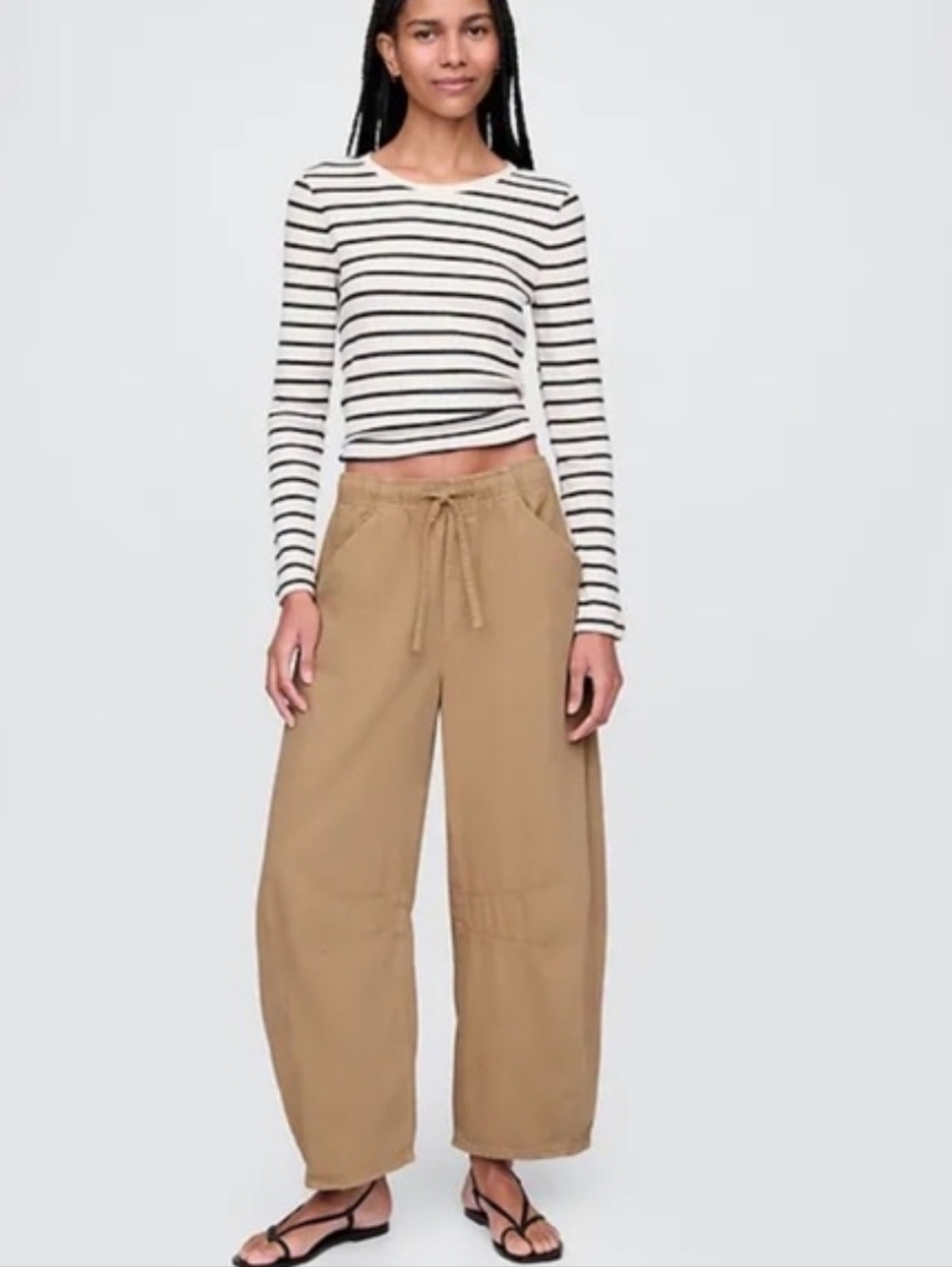Gap Tall NWT Large Ultra Soft Easy Horseshoe Jeans Mojave Tan Khaki Pull On